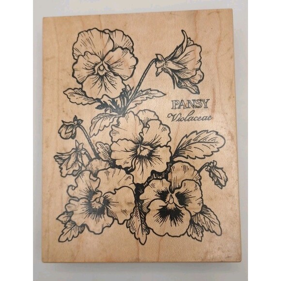 VTG 1993 PSX Pansy BOTANICAL FLOWERS K-774 5" CRAFTING RUBBER STAMP - Picture 1 of 3